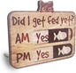 Cat Feeding Tracker-AM PM 2-Meal Wooden Fridge Magnets by GHTRP