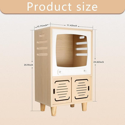 Cat House Side Table, 2-in-1 Wooden Cat House and Bedside Table - Image 2