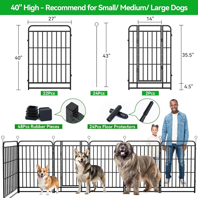 Heavy Duty Dog Playpen: 24 Steel Panels 40" Height, Square Steel Pipe - Image 4