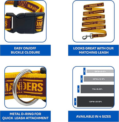 Pets First NFL Washington Commanders Dog & Cat Collar, Medium Football Team - Image 6