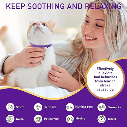 4 Pack Calming Collar for Cats – Pheromone Cat Calming Collar Cat Anxiety - Image 3