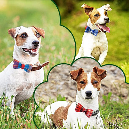 PET SHOW 8pcs Plaid Small Dogs Collar Bow Ties Puppies Cats Collar Charms - Image 4