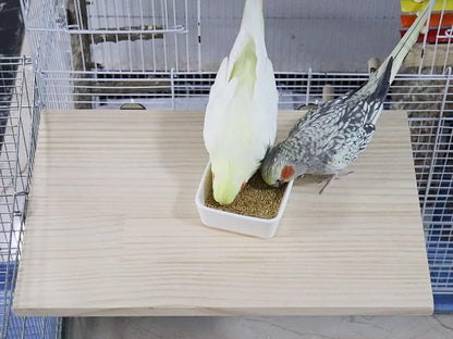 15.7×10.4 Inches Large Bird Perch Stand Platform, Natural Wooden Small Animals - Image 2