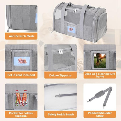 Soft Cat Carrier for Pets Up to 15 lbs, TSA Approved for Airline in-Cabin - Image 6