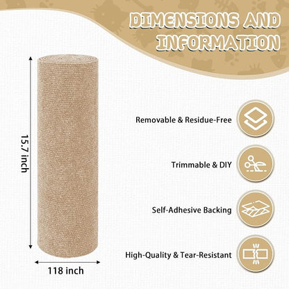 Climbing Cat Scratcher Mat Trimmable Cat Scratching Post Carpet 118’’x15.8’’ - Image 2