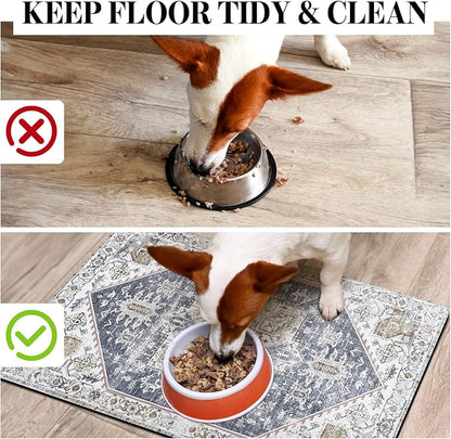 Dog Food Mats for Floors, Absorbent Dog Bowl Mat for Food and Water Dispenser - Image 3