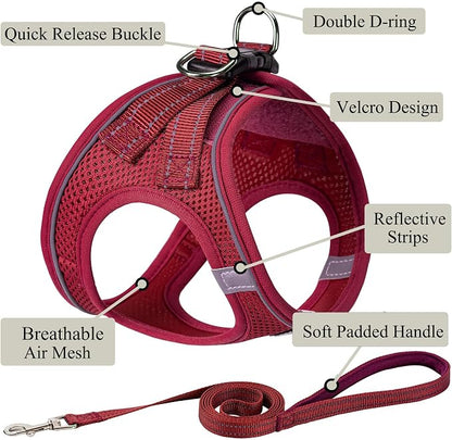 Dog Harness with Leash Set, No Pull Adjustable Reflective Step-in Puppy Pet - Image 2