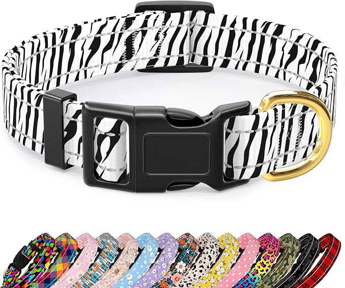 Reflective Dog Collar for Small Dogs Cats, Cute Boho Adjustable Heavy-Duty by TMOODEL