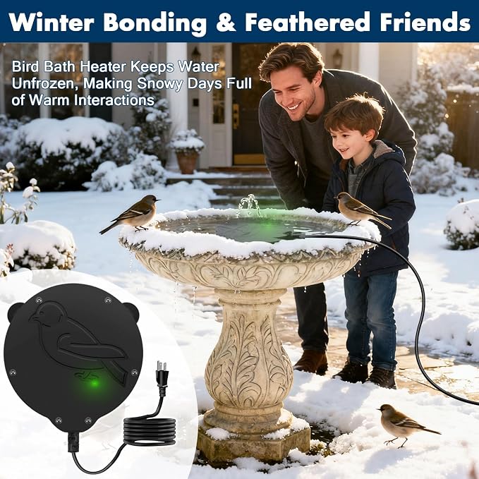 Outdoors 100W Bird Bath Heater for Winter, Birdbath Deicer Pond De-icer - Image 7