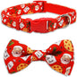 Christmas Dog Collar with Bow Tie Set, Adjustable Puppy Collar by PohshidoPet