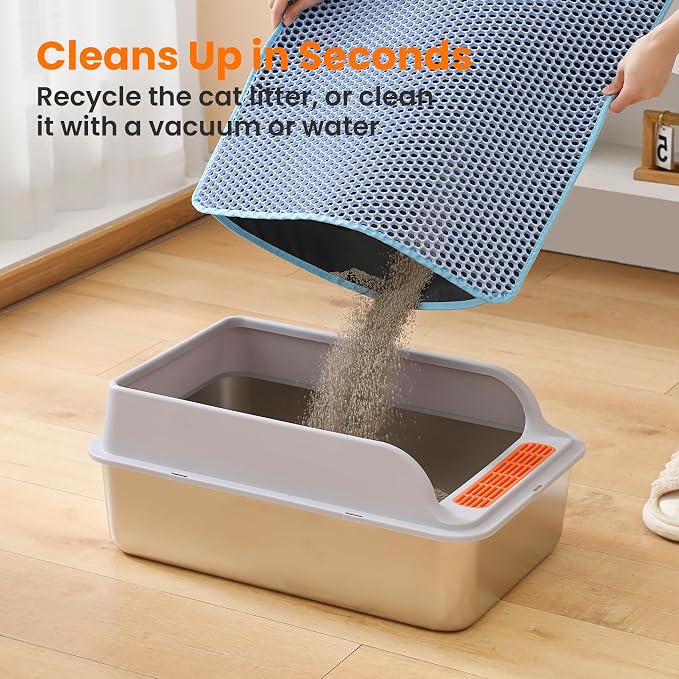 Extra Large Cat Litter Mat, 30x22 Inches Honeycomb Double Layer Cat Litter - Image 5