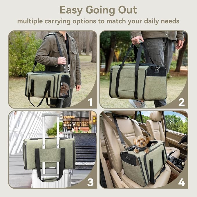 Petsfit 19"X12" X12" Expandable Pet Carrier, Square Expansion Reduces Pet - Image 6