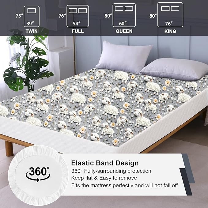 Ohano 5D Stereo Effect Waterproof Mattress Protector Queen, Fitted Sheet Style - Image 5