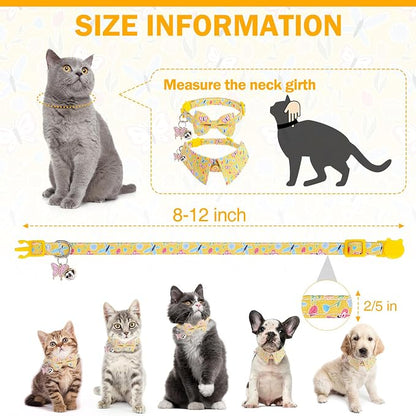 Cat Collar Breakaway with Bells, 2 Pack Soft Butterfly Kitten Collar with - Image 6