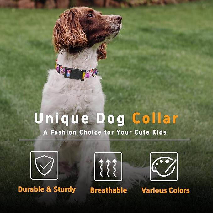 Dog Collar, Adjustable Soft Floral Pet Collar - Image 5