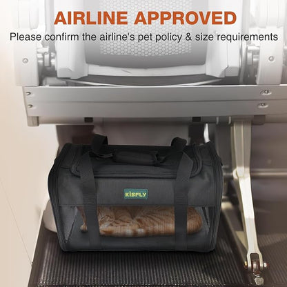 Airline Approved Cat and Small Dog Carrier 17"x11"x9.5"– Soft-Sided, Foldable - Image 3
