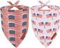 ADOGGYGO American Flag Dog Bandana 2 Pack, Reversible White Red USA Flag Pet by ADOGGYGO