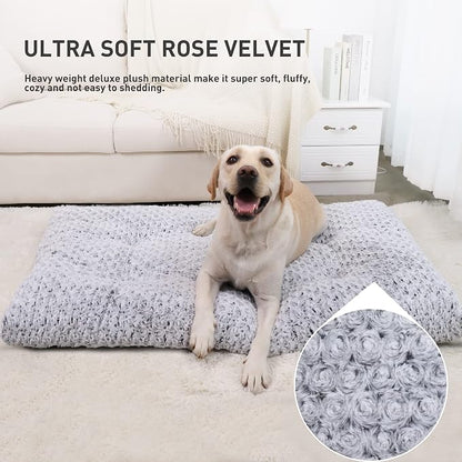 KSIIA Washable Dog Bed Deluxe Plush Dog Crate Pad Comfy Pet Bed Non-Slip Kennel - Image 2