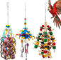 3 Pcs Extra Large Bird Parrot Toy Multicolored Natural Wooden Parrot Cage by Seenelling