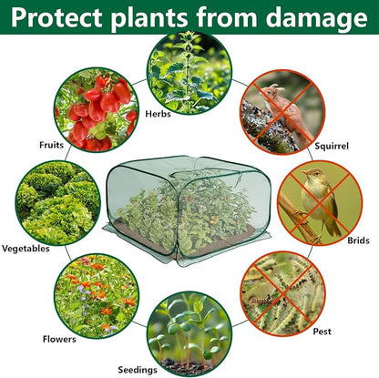 2 Pcs Pop Up Mesh Plant Cover, Garden Net Cage Guard Cover - Image 4