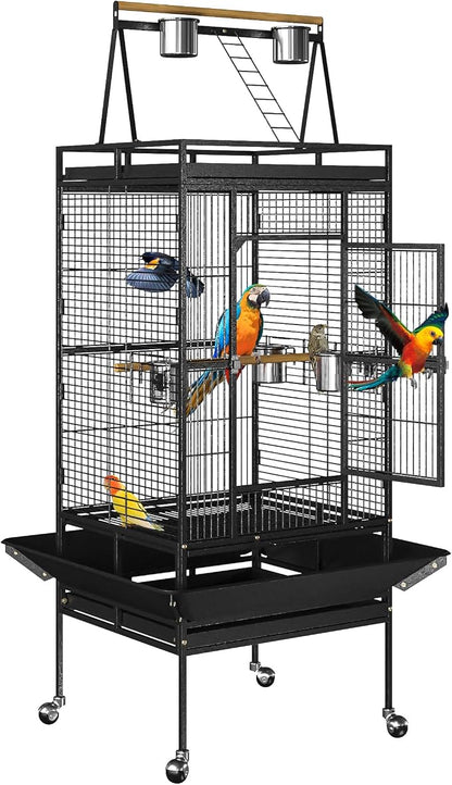 Nova Microdermabrasion 68-Inch Height Wrought Iron Standing Large Play Top Bird by NovaMicrodermabrasion
