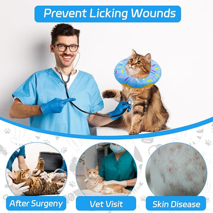 Cat Cone Collar Soft, Adjustable Cat Recovery Collars Kitten Cones to Stop - Image 6