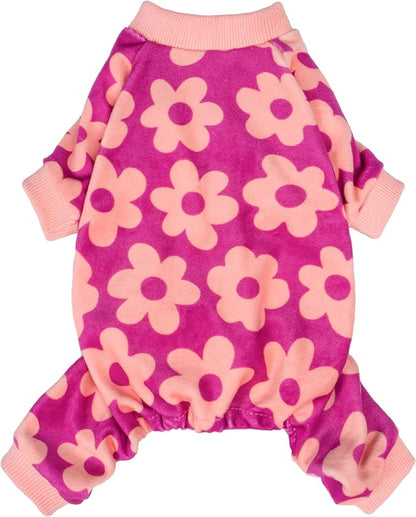 Fitwarm Flower Fleece Dog Pajamas, Warm Winter Dog Clothes by Fitwarm