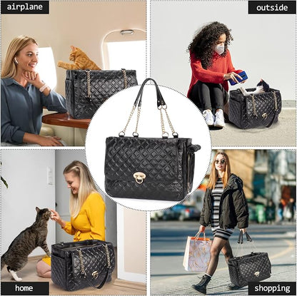 Fashion Pet Carrier Dogs Cat Small Animals Purse Bag, Leather Pet Carriers Dog - Image 7