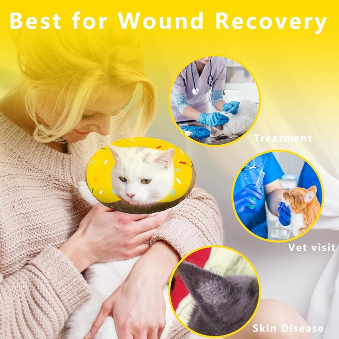 Cat Cone Collar Soft, Adjustable Cat Recovery Collars Kitten Cones to Stop - Image 5