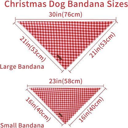 Red and Pink Plaid Dog Bandana–Red and Pink Checked Triangle Scarf - Image 6