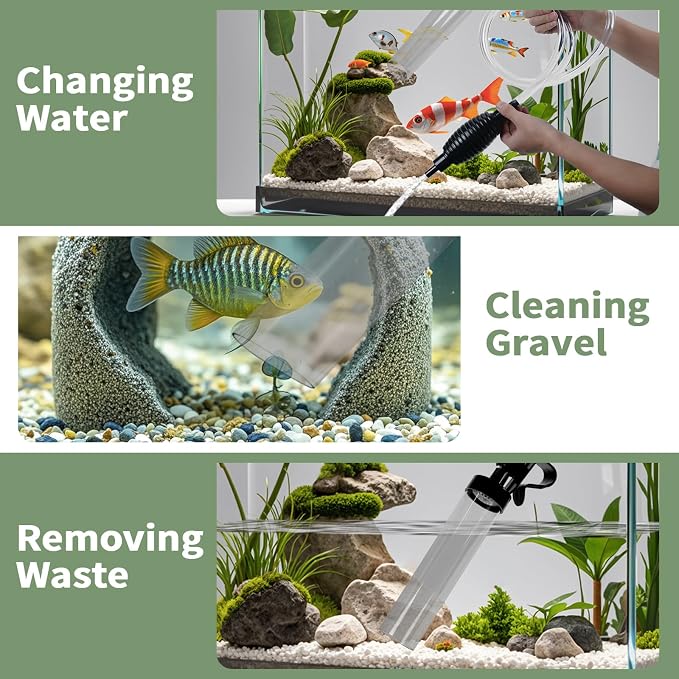 5ft-S Aquarium Siphon Vacuum Cleaner, Hand Siphon Pump Water Changer - Image 7
