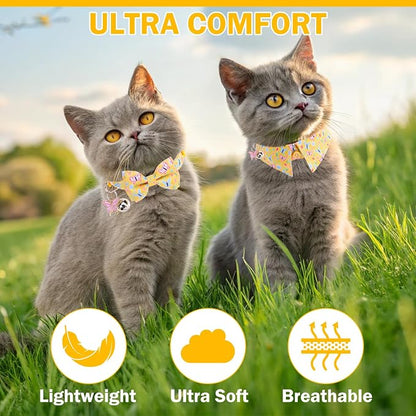 Cat Collar Breakaway with Bells, 2 Pack Soft Butterfly Kitten Collar with - Image 3