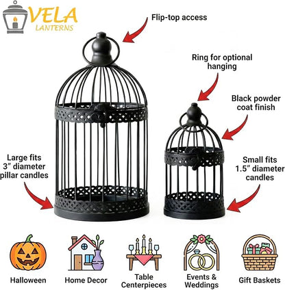 Vela Lanterns Bird Cage Decor Candle Holder Lantern Decorative Table - Image 6