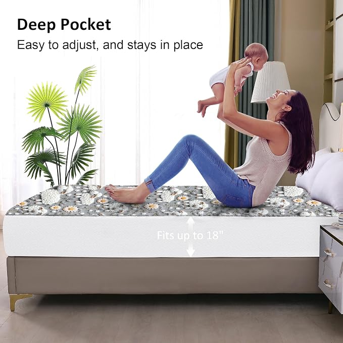 Ohano 5D Stereo Effect Waterproof Mattress Protector Queen, Fitted Sheet Style - Image 4