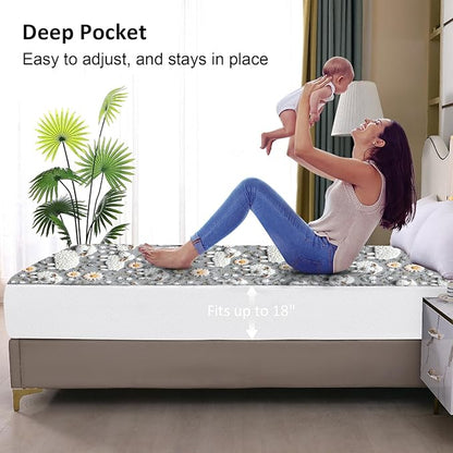 Twin Mattress Protector Waterproof, Fitted Sheet Style Breathable Mattress Cover - Image 4