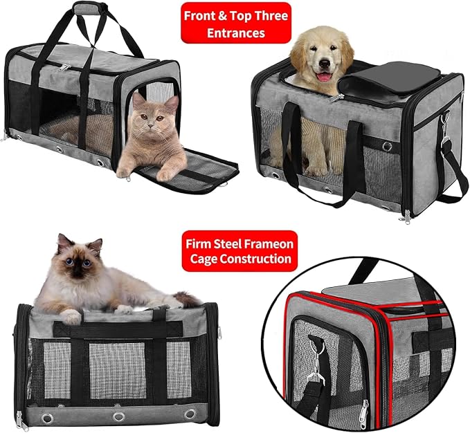 Soft Sided Cat/Dog Carrier，Collapsible Mesh Pets Travel Carriers - Image 6