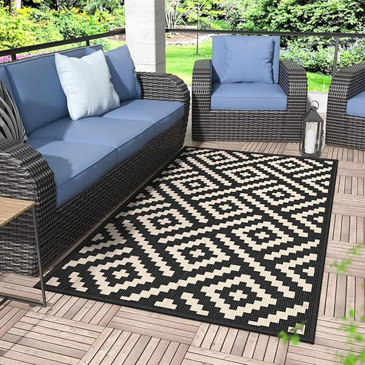 GENIMO Outdoor Rug 3'x5' Waterproof, Reversible Camping Mat, Plastic Straw Rugs by GENIMO
