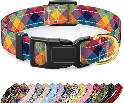 Reflective Dog Collar for Medium Dogs, Cute Boho Adjustable Heavy-Duty Nylon by TMOODEL