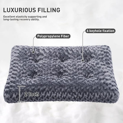 KSIIA Washable Dog Bed Deluxe Plush Dog Crate Beds Comfy Kennel Pad Anti-Slip - Image 2