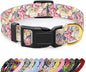 Reflective Dog Collar for Medium Dogs, Cute Flower Theme Adjustable Heavy-Duty by TMOODEL