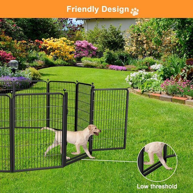 Wide Gate Dog Fence Outdoor Pens Outside, Portable Dog Play Pen 40" H 30 Panels - Image 3