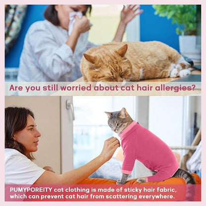 PUMYPOREITY Cat Hair Sticky Shirt – Breathable & Lightweight, Prevents Licking - Image 2