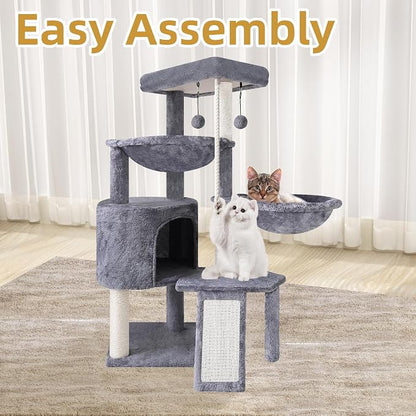 Xin Three Layer Cat Tree with Cat Condo and Two Hammocks - Image 4