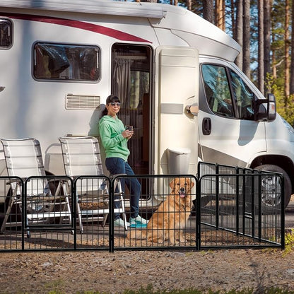 DUMOS Dog Playpen Indoor, Metal 40 Inch 8 Panels Foldable Pet Fence - Image 7