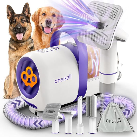 oneisall Dog Grooming Vacuum Kits: 15000Pa Shedding Brush by oneisall