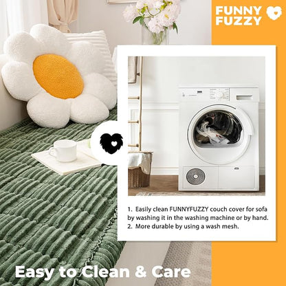 FUNNY FUZZY Pet Couch Covers for Sofa, Washable Dog Couch Cover Protector - Image 6