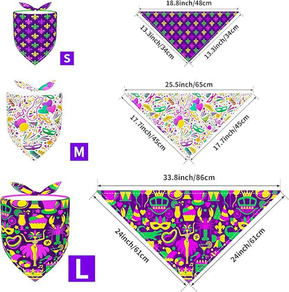PET SHOW 50 Pack Mardi Gras Dog Bandanas Bulk - Image 2