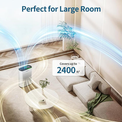 Smart Air Purifiers for Large Room, Cleans 2, 400 ft² in 30 Mins, 3-Stage True - Image 6