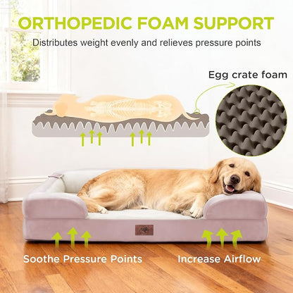 Orthopedic Dog Beds for Large Medium Dogs, Big Waterproof Memory Foam Pet Couch - Image 2