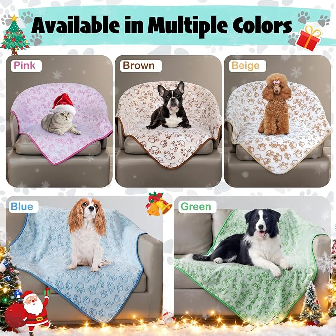 Pink Cat Blanket for Kitten Beds, Flannel Pink Stuff Cute Paw Print, 24 * 32 - Image 5